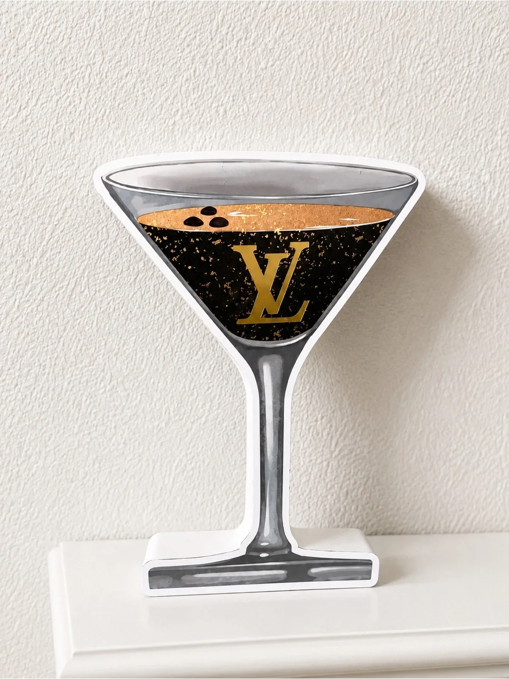 Louis Vuitton 3D wooden martini glass HOME DECOR ACCENT NWT